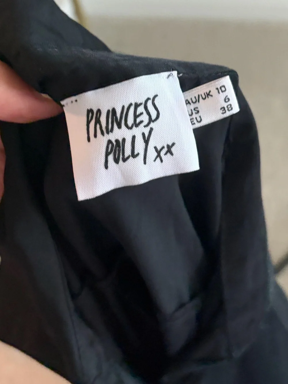 Princess Polly Black Mini Dress long sleeves with Tie Waist - Picture 3 of 3